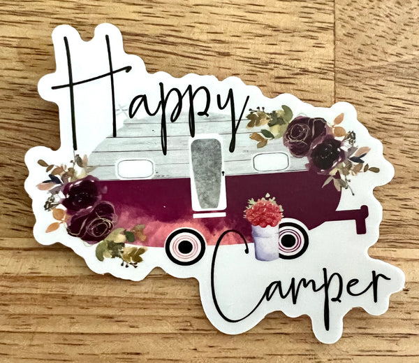 Happy Camper Vinyl Stickers