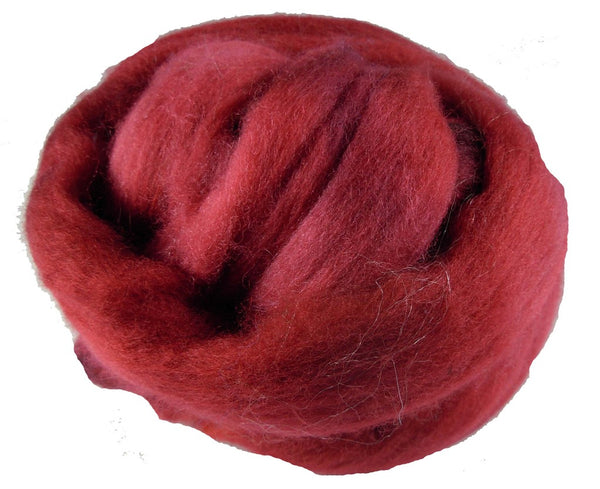 Merino Wool Roving, Red