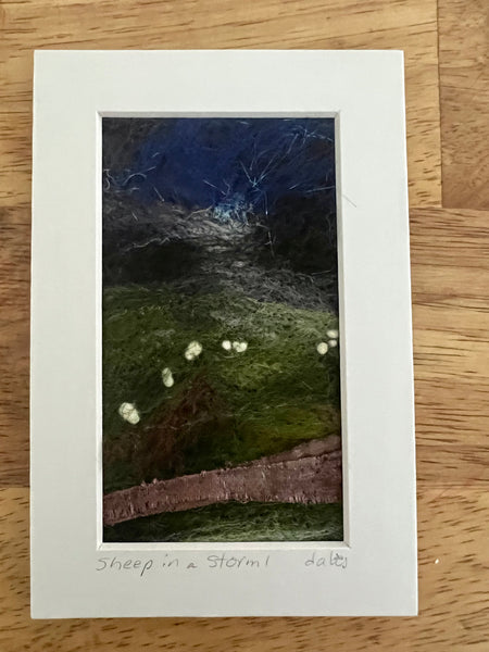 Wool Painting, Sheep in a Storm 1