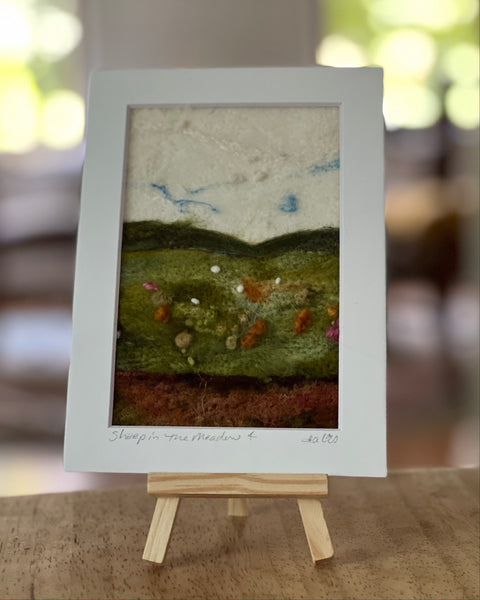 Wool Painting, Sheep in the Meadow 4