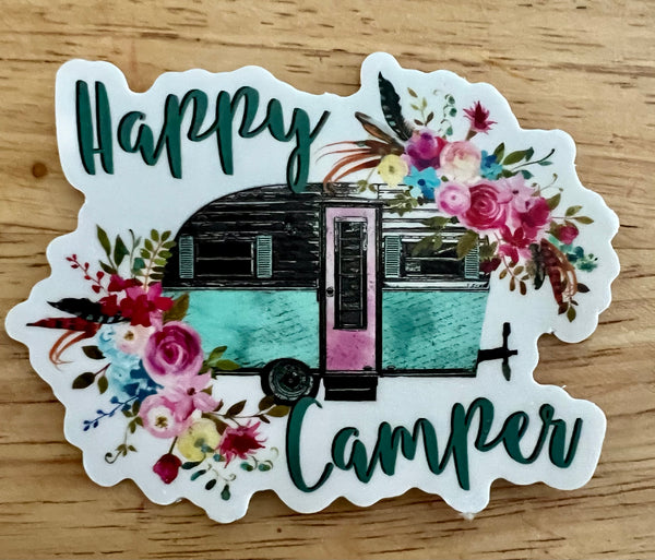 Happy Camper Vinyl Stickers